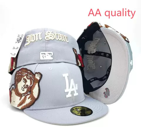 Jon Star x LA Dodgers Grey Cherub Custom 59FIFTY — AA Quality