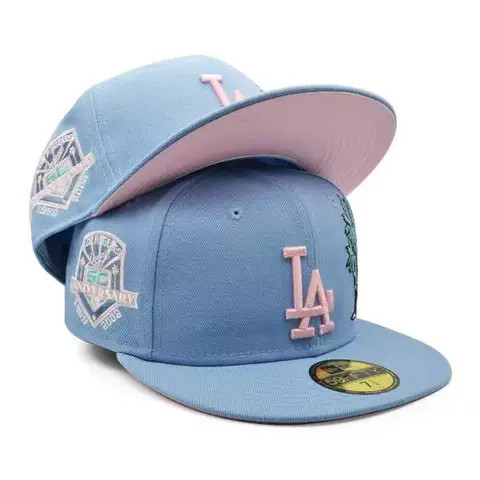 LA Dodgers Light Blue Pink LA 50th Anniversary 59FIFTY