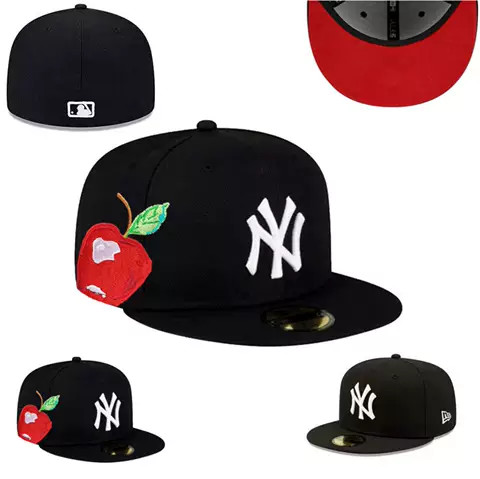 NY Yankees Black Big Apple Red Underbrim 59FIFTY