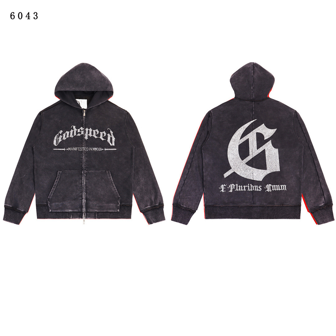 GodSpeed Hoodie — 6043 (Washed Black)