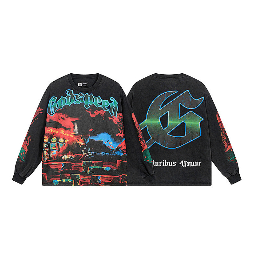 GodSpeed Long Sleeve — 1099 (Washed Black)