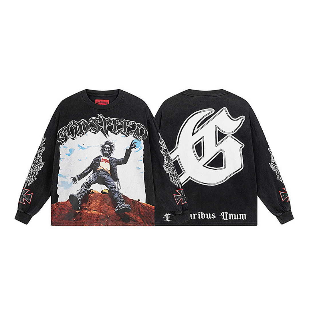 GodSpeed Long Sleeve — 1103 (Washed Black)