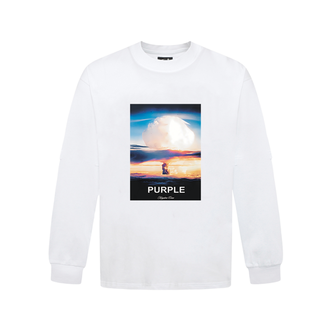 Purple Brand Long Sleeve — Purple Brand Long Sleeve —# White angle 1