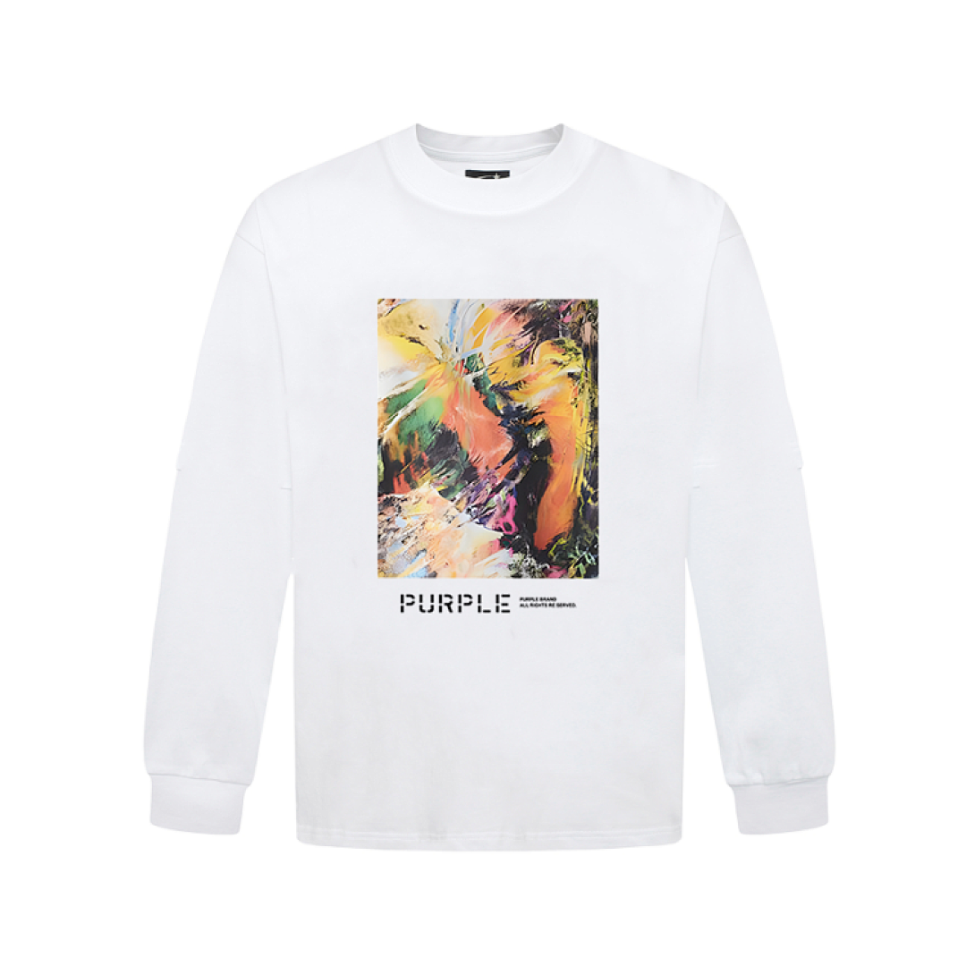 Purple Brand Long Sleeve — Purple Brand Long Sleeve —# White angle 1