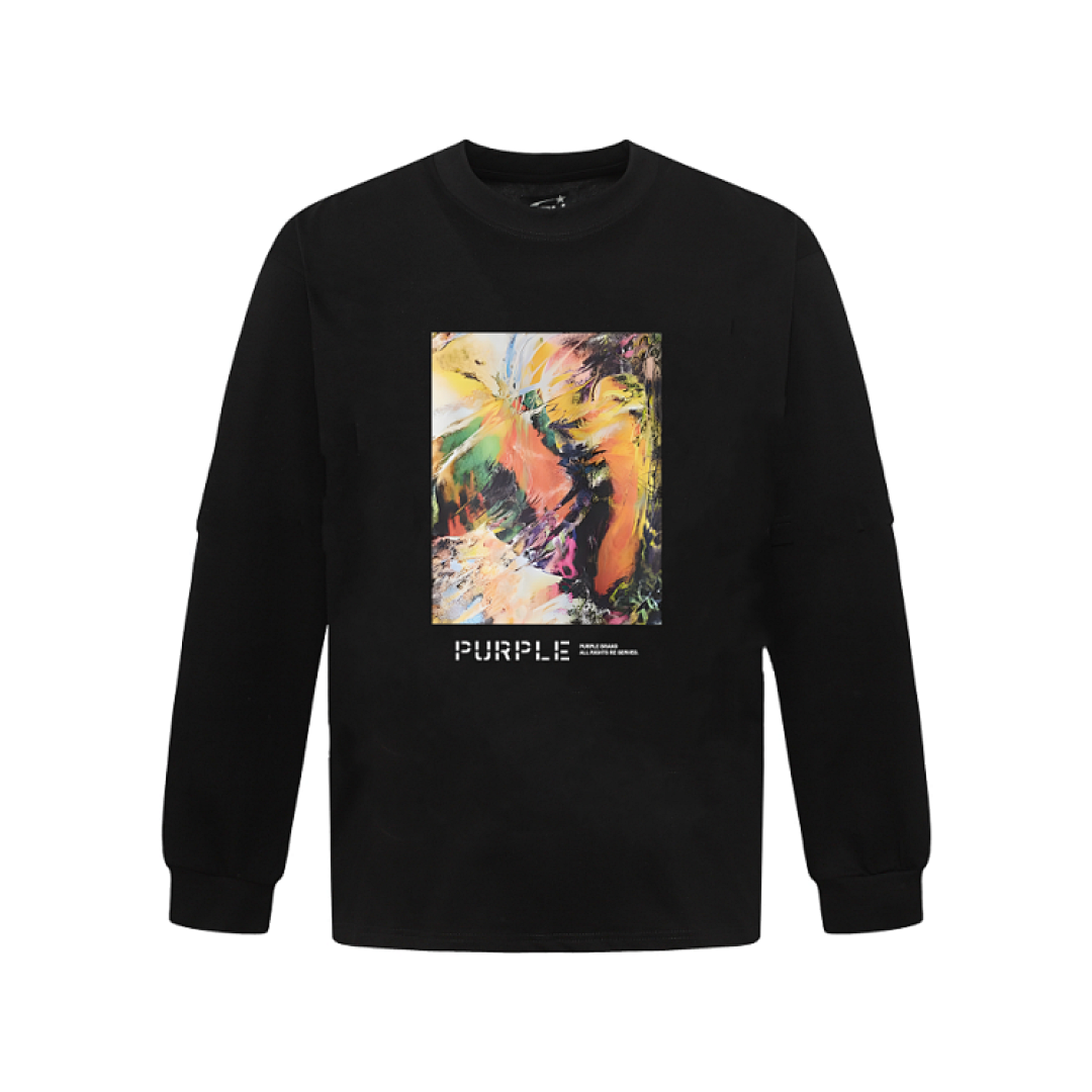 Purple Brand Long Sleeve — Purple Brand Long Sleeve —# Black angle 1