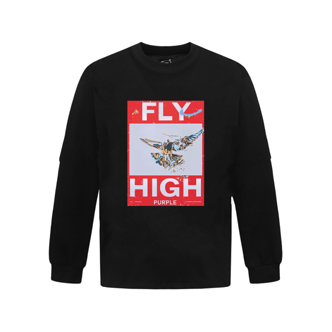 Purple Brand Long Sleeve — Purple Brand Long Sleeve —# Black angle 1