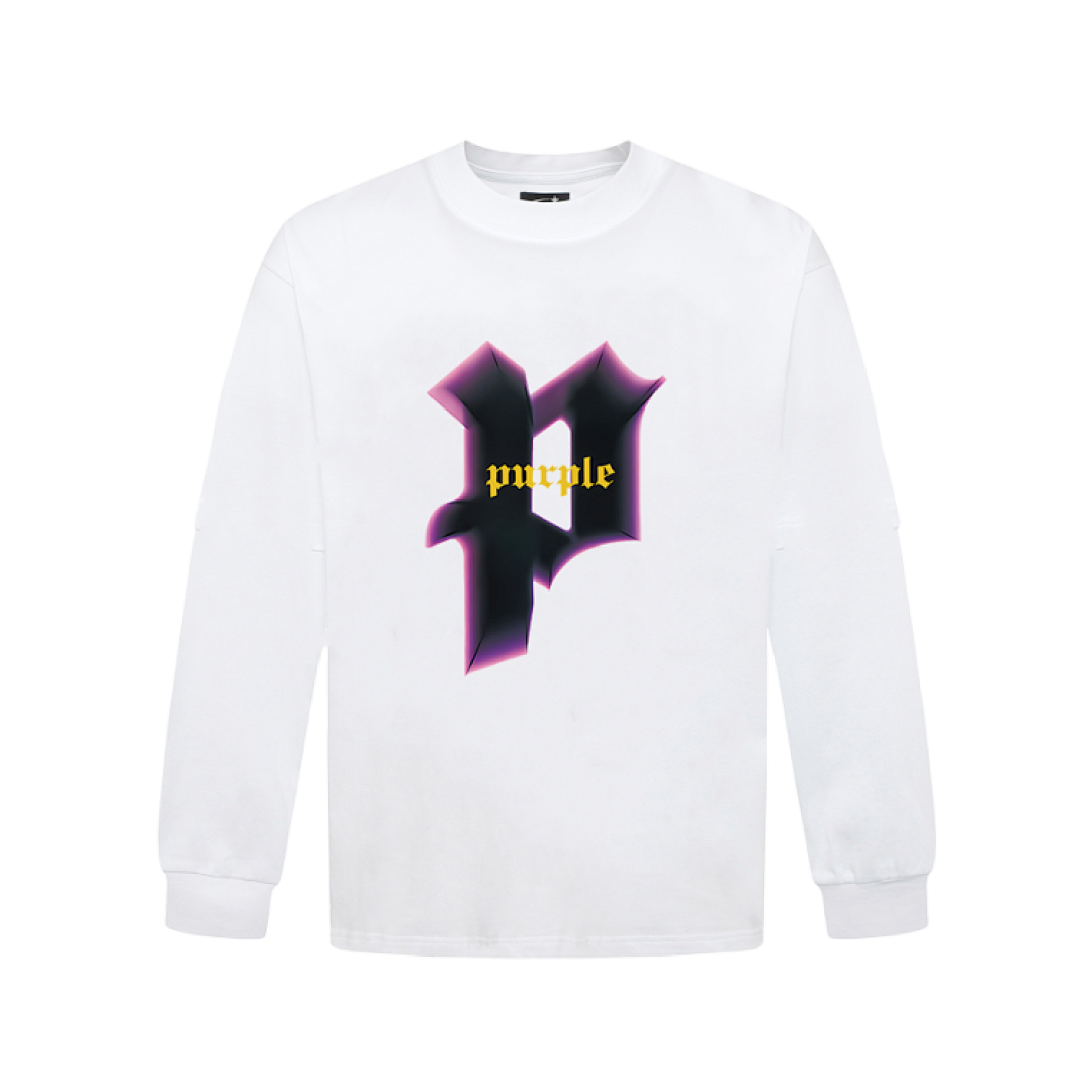 Purple Brand Long Sleeve — Purple Brand Long Sleeve —# White angle 1