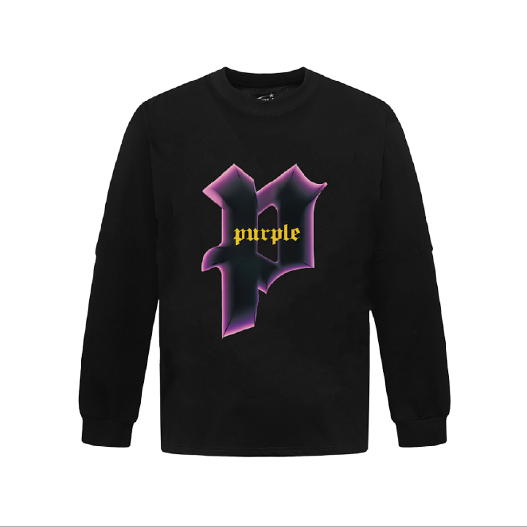 Purple Brand Long Sleeve — Purple Brand Long Sleeve —# Black angle 1